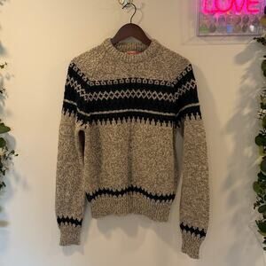 Vtg Midwest Traders Multi-Colored Fairisle Wool Blend Sweater Size Medium